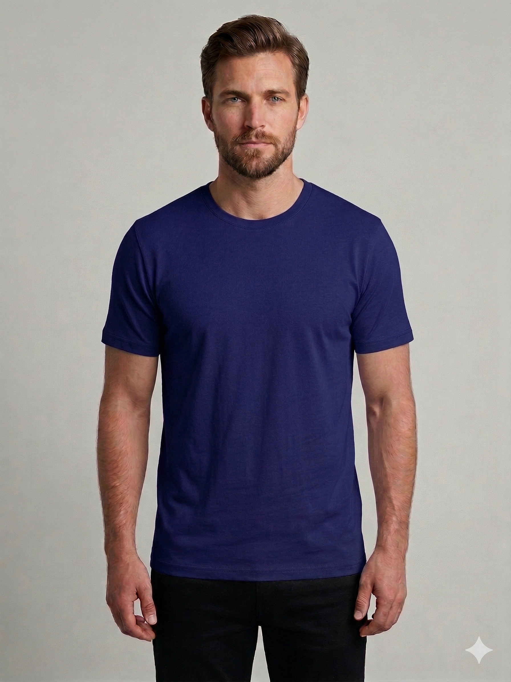 Gece Mavisi Basic Tshirt %100 Pamuk