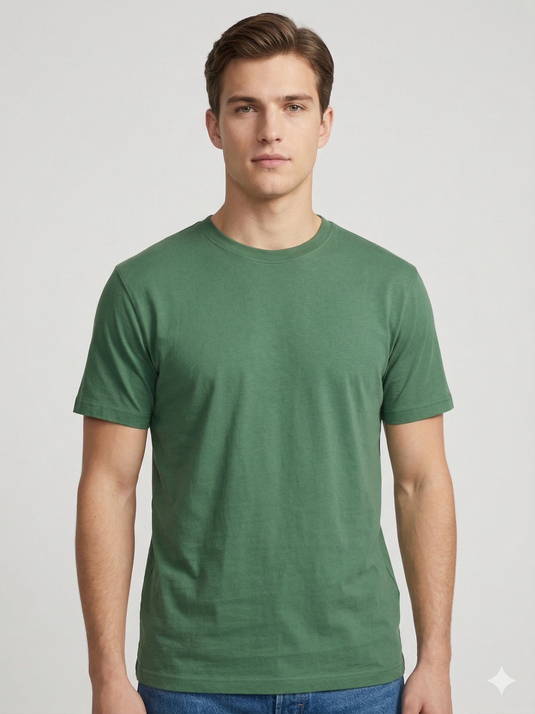 Yeşil Basic Tshirt %100 Pamuk