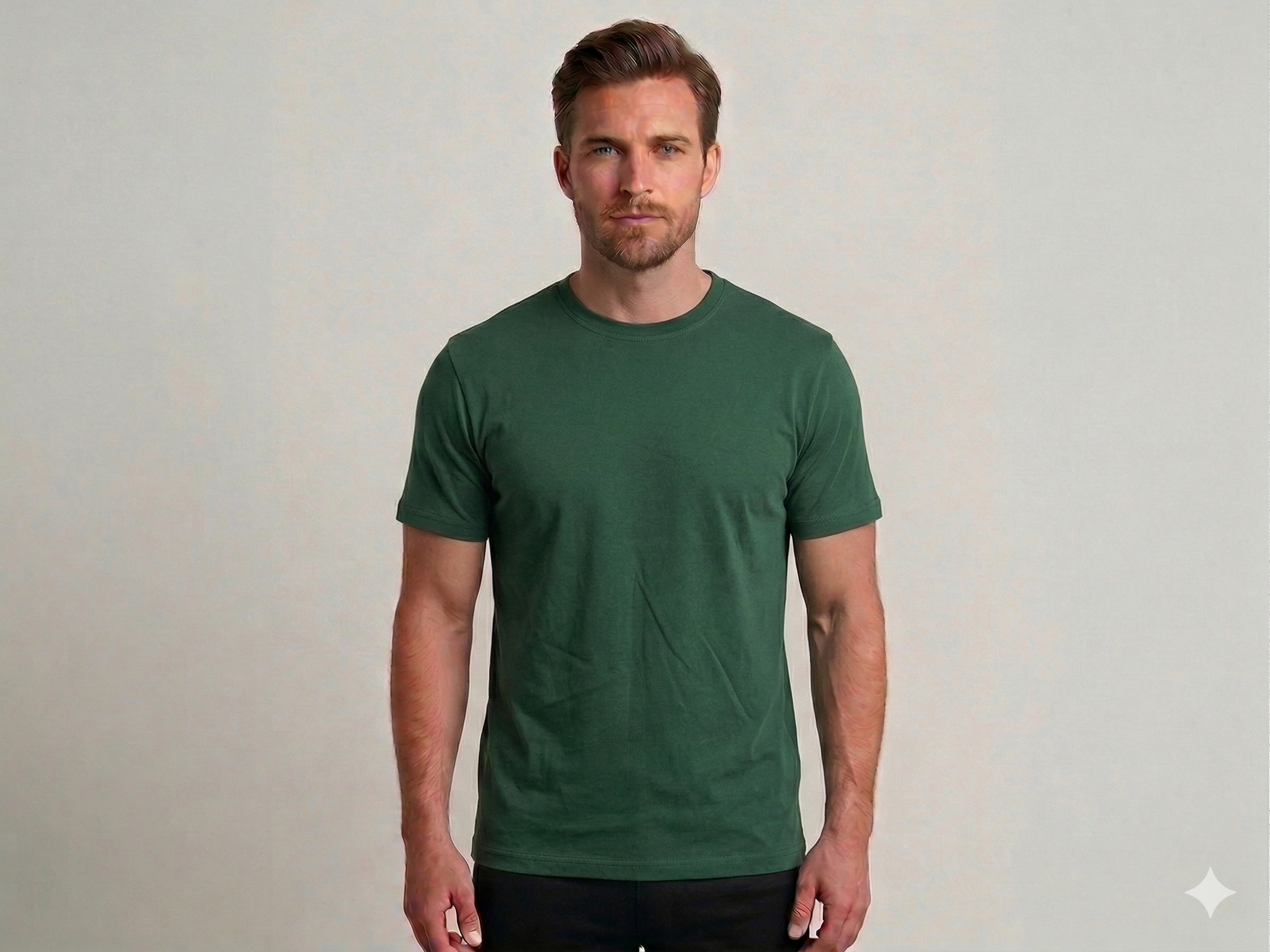 Koyu Yeşil Basic Tshirt %100 Pamuk